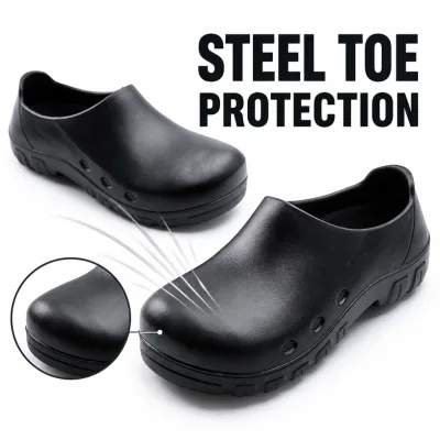 Shoes Men Steel Toe Chef Clogs Breathable SRC Puncture Resistant Heavy-Duty Waterproof Industrial Safety Kitchen Steel Toe Boots