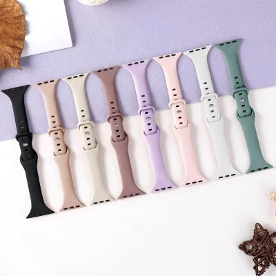 Slim Silicone Strap for apple Watch Series 1-10 iWatch Series Ultra 2 9/8/7/6/5/4/3/2/1 SE Sport watch band Wristbands
