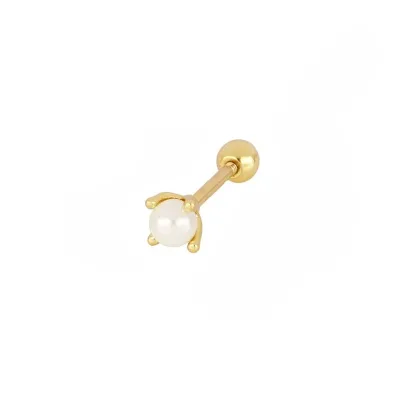 ROXI 2021 Custom Simplicity Single S925 Sterling Silver INS Simple Four-claw Pearl Pierced Earrings