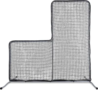 HDPE Baseball L Screen Pitching Net with Wheels PE Barrier Baseball Net for backyard outdoor using
