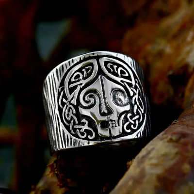 Custom Stainless Steel Norse Mythology Goddess Hel Ring Viking Hela Runes Viking Rings for Women Men