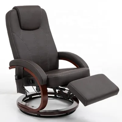 High Quality Microfiber Fabric Manual Recliner Chair Dark Brown Back Swivel Recliner Euro Tv Chair With Lift Footrest