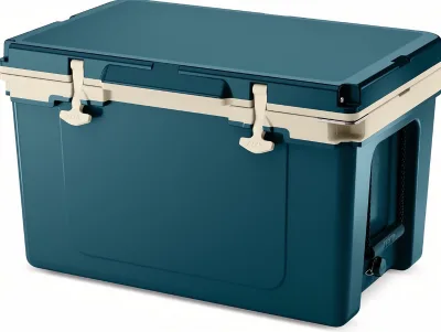 Ultra-Light 52 Quart Rectangular Hard Cooler Insulated Portable Ice Chest Box for Beach Barbecue-30% Lighter Rotomolded