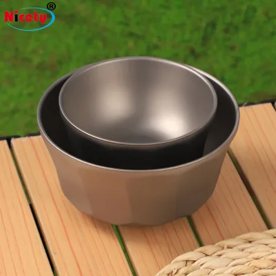 Wholesale Lightweight Titanium Soup Noodle Bowl Portable Food Salad Single Bowl for Outdoor Camping Multifunctional