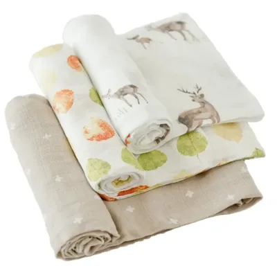 Wholesale Cute Cartoon Baby Swaddle Blanket Cheap Price Bamboo Cotton Swaddle Infant Blanket