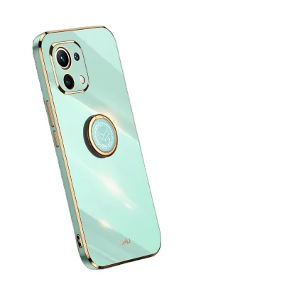 Wholesale Phone Cases for Xiaomi Mi 11 Lite XINLI Straight 6D Plating Gold Edge TPU Shockproof Case With Ring Holder