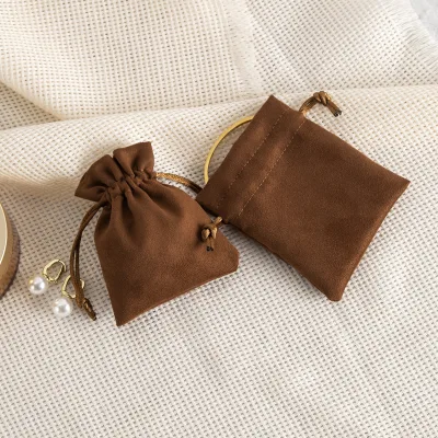 Suede Velvet Printed Jewelry Drawstring Pouch Gift Bag Accessory Storage Bag Necklace Pendant Packaging Bag Nanchang Wholesale