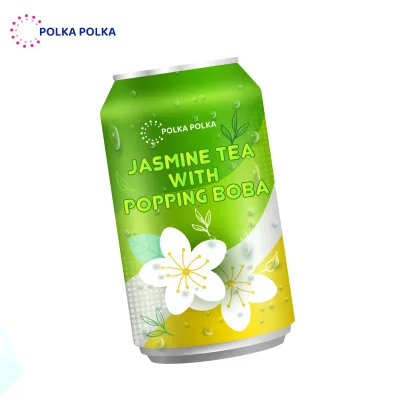 Polka Polka Taiwan Ready-to-Drink Aluminum Can Popping Boba Drink Jasmine Tea Flavor Blawesome 18 Months Shelf Life 310ml