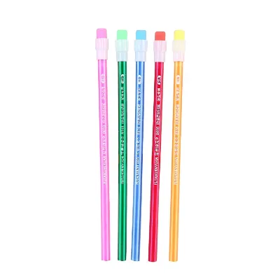 Wholesale Set Cartoon Wooden Tip HB Elementary School Sketch Pencil Log Rubber Eraser 19.7cm 10pc/opp Bag Learning Office