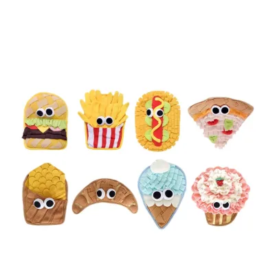 Delicious Food Series Sniffing Mat Hamburger Fries Dog Interactive Sniffing Mat Chew Puzzle Slow Feeding Toy for Small Pets