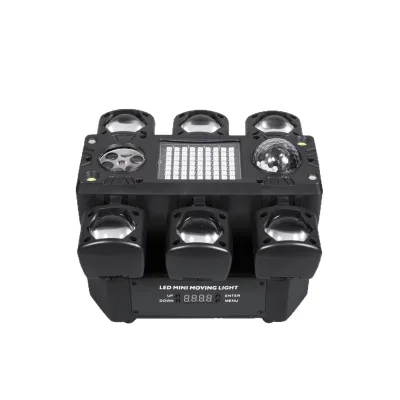 New Six-arm 6-in-1 Moving-head Effect Light LED Laser with Color Wash Beam Stroberemote Control Stage Lighting
