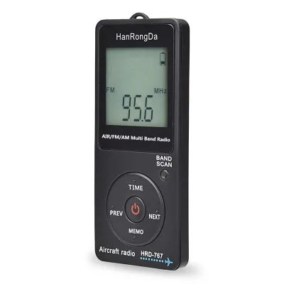 High Quality Mini Fm Am Air Radio Built in 400Mah Lithium Battery Orange Backlight Lcd Display With Headphone Rechargeable Radio