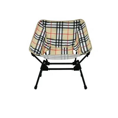 Small Square Grid Mesh Folding Camping Stool, Aluminum Frame Portable Outdoor Chair