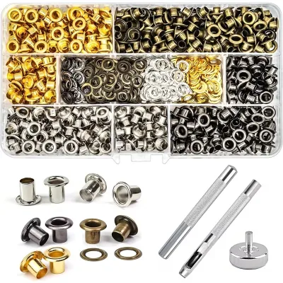 300# Round Metal Eyelets (Copper) + 3 Tools for Waterproof Repair & Decoration Clothing Leather Bags Shoes Curtains Hats Tents