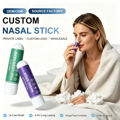 Anthrive Natural Sinus Relief Nasal Inhaler for Stuffy Nose Eucalyptus Herbal Vapor Inhaler Bulk Price OEM Private Label Factory