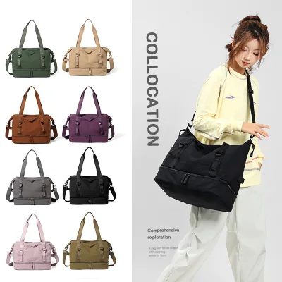 New Waterproof Breathable Luggage Organizer Travel Bag Separate Shoe Compartment Detachable Rolling Handle 20-35L Capacity for
