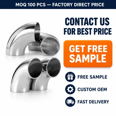 Sanitary Stainless Steel 90 Degree Elbow Food Grade Dairy Beverage Plant Pipe Fitting Tri Clamp Wholesale 304