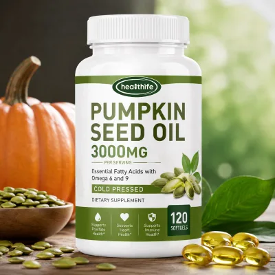 OEM Private Label Herbal Soft Capsules Supplements Pumpkin Seed Oil Softgels Fatty Acids with Omega 6 and 9