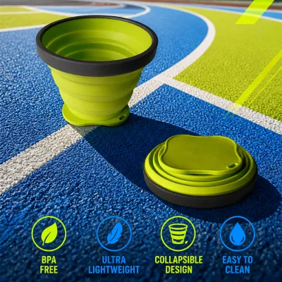 Space Saving Foldable Silicone Camping Pot Kettle Bowl Kit Portable Outdoor Cooking Set Travel Kitchenware for Backpacking