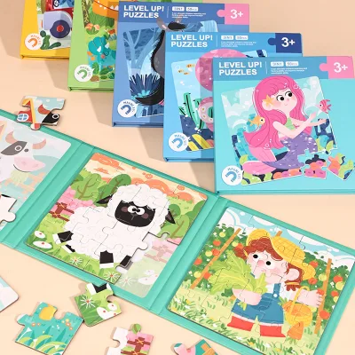 3-in-1 Educational Puzzle Book For Kids Ages 3-8: Animal,Ocean,Dinosaur,Fairy Tale & Traffic Themes