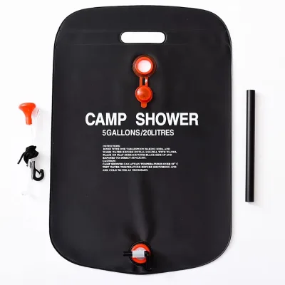 Outdoor Bath Water Bag Camping Sun Compact Heated 20L Foldable Solar Shower Bag
