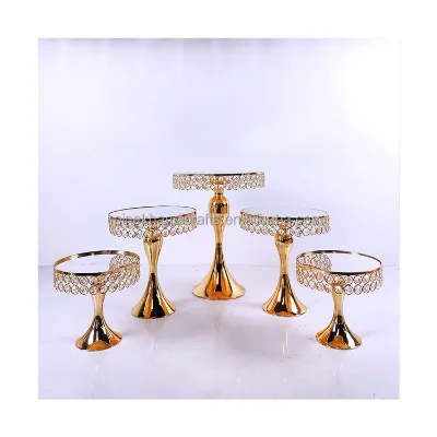 Wedding Mirror Cake Stand Set Cake Dessert Base Stands Set for Wedding Birthday Party Decoration