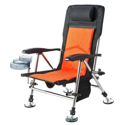Outdoor Reliable and Cheap Aluminum & Oxford Fishing Folding Chair with Retractable Backrest and Bag