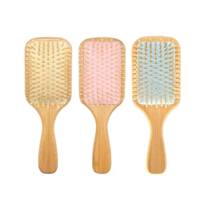 Custom Wooden Massage Hairbrush for Curly Hair Detangler Shampoo Comb