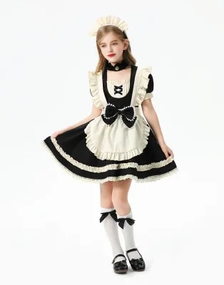 Party Dress for Girls Lolita Halloween Dress Europe and the United States Girls Maid Outfit Children's Dress