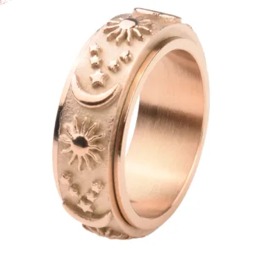 Star Moon Sun Can Rotate Stainless Steel Extractor Couple Ring Wholesale