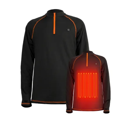 OEM High Quality Winter Warm Soft Comfortable Heated Long Sleeve Undershirt Base Layer Heated Thermal Underwear for Men