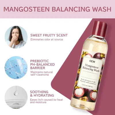 Private Label Mangosteen Purifying Yoni Femine Wash with Exfoliating Beads 43 Years Intimate Care OEM Natural Ingredient