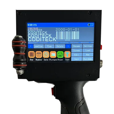Coditeck 12.7mm Handheld Uneven Surface Inkjet Printer Handheld Digital Inkjet Printer Print Date Batch