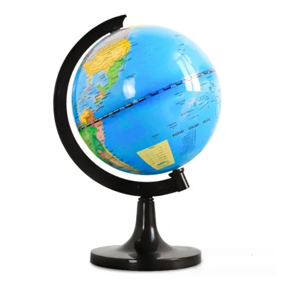 Wholesale 14.2cm World Globe Educational Desktop Geography Globe Political Map Plastic Black Stand Student School Office OEM