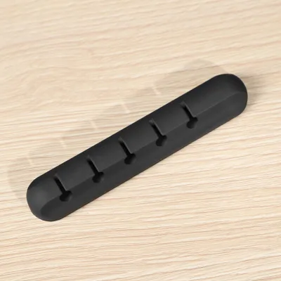 Portable Silicone Self-Sticking Desk USB Wire Winder Holder Clip Cable Organizer Management Hook for Earphones Rubber Material