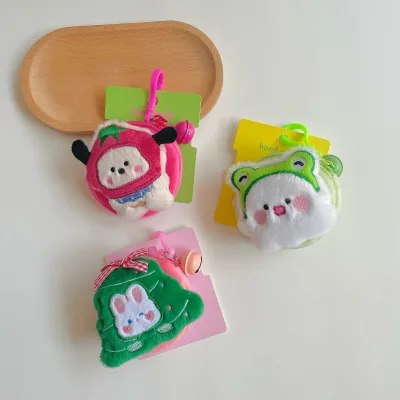 Customize Latest Cute Plush Coin Purse Girl Decorative Bag Bag Hanging Earphone Organizer Creative Cartoon Key Bag Hanging