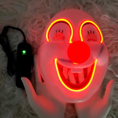 10 Colors Led Neon Mask with Stable Flashing for Halloween Carnival Party