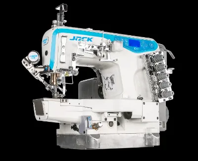 Jack K5E Small Square Head High-Speed Computerized Coverstitching Machine, Three-Needle Five-Thread Industrial Sewing Machine