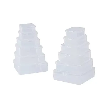 Wholesale 3.5~11.5cm square PP Plastic Semi-transparent Packaging Box for Gift Small Material Storage Box