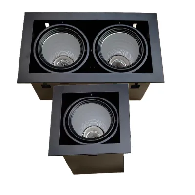 Double Head Mr16 Frame Gu5.3 Fitting Gu10 Fixture Lamp Holder Sand Blast Recessed square E27 Downlight Housing