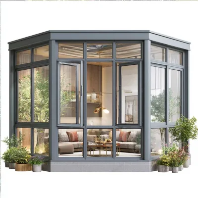 Sunnysky Aluminum Bay Window AS2047 Certified Panoramic Glass Corner Structural Framing Residential Mansion Balcony Windows
