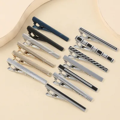 Factory Direct Tie Clips for Men Classic Tie Clip Silver Gold Bla bar Pin High Quality Competitive Price Tie Clip Hardware