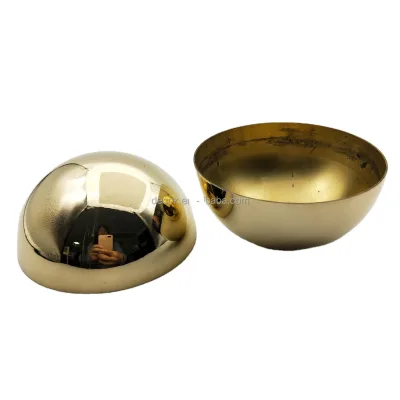 100mm Mirror Polished Gold Color 201/304/316 Stainless Steel Half Sphere for Soap and Bath Bomb Molds