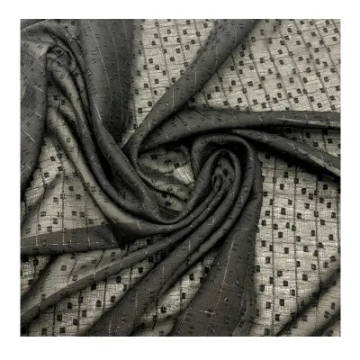 Metallic Chiffon Fabric Transparent Gold Yarn Jacquard Polyester Black Digital Printing Fabric 100% Polyester Woven Plain 57/58"