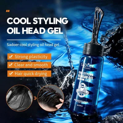 SADOER Wholesale Manufacturer Private Label Men's Styling Hair Gel Lasting Fluffy Refreshing Natural Hair Care Products