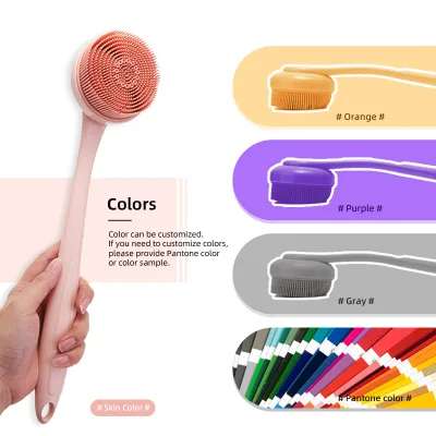 Trending Products  New Arrivals Silicone Back Scrubber for Shower Body Scrubber Bath Loofah Foot Body Brush with Long Handle