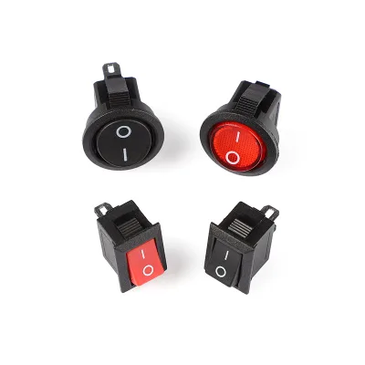 2026 New Boat Rocker Switch Round Button Black Cover Two Feet Two Gear No Lights Model KCD11-A From Guangdong Wholesale