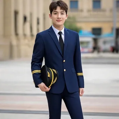 Viscose Professional Suit Pants for Pilot Captain Security Workwear Aviation School & Art Examination