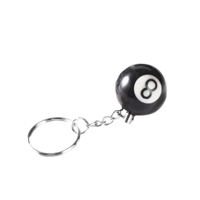 Fashion Creative Black 8 Billiard Pool Keychain Diameter   Billiards Ball Keychain Pool Player Gift Lucky 8 Ball Keychain