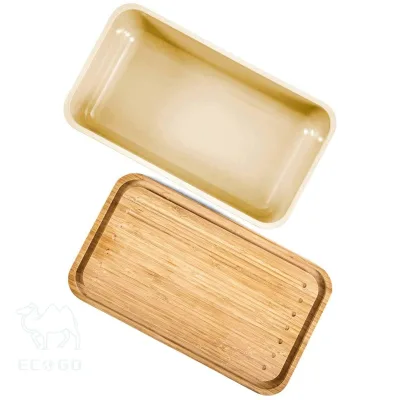 China Supplier Acrylic Bread Box Acacia Wood Bread Storage Box With Bamboo Lid Wooden Bread Bin